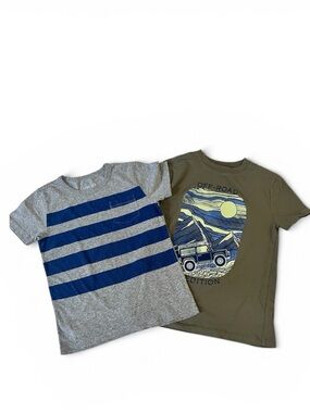 Kids' Gray & Olive Graphic Tee Set - Carter’s and Crewcuts.